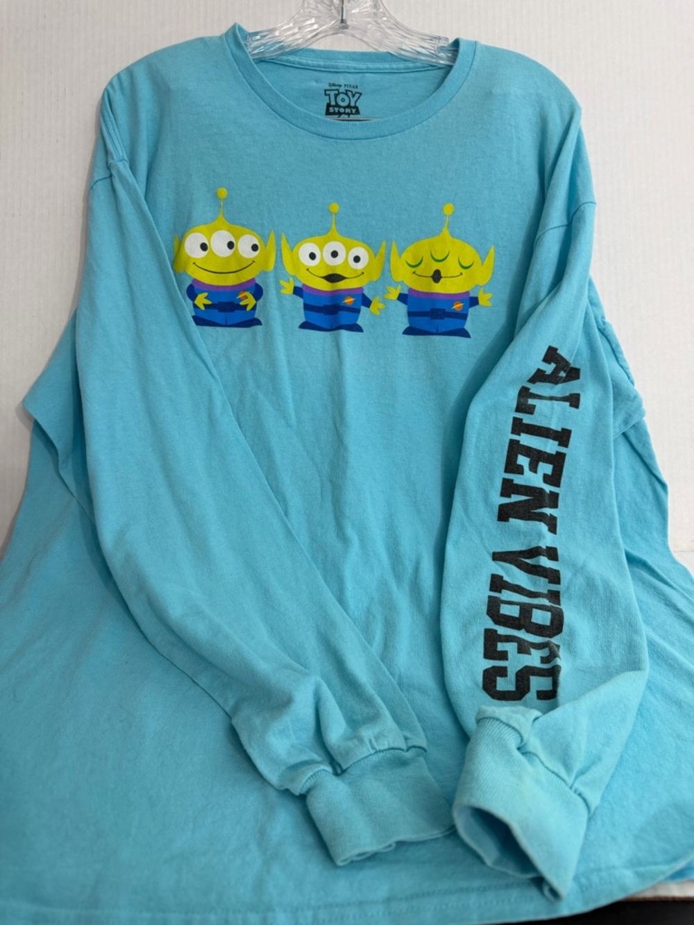 Disney Pixar Toy Story Mens Long Sleeve Tee - Blue Alien Vibes